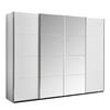 SCHIEBETÜRENSCHRANK 361/230/62 cm 4-türig Klar, Weiß  - Chromfarben/Klar, MODERN, Holzwerkstoff/Metall (361/230/62cm) - Rauch Möbel