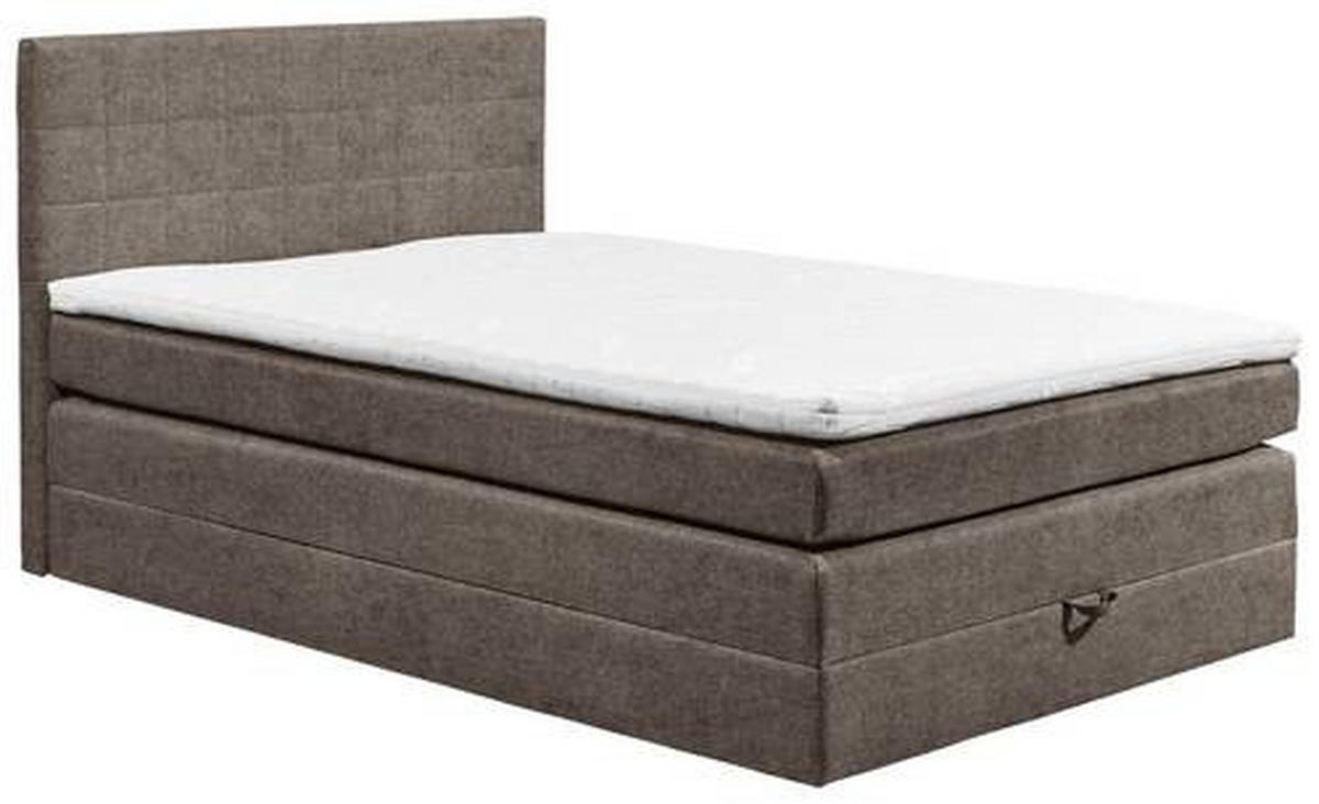 BOXSPRINGBETT 120/200 cm  in Graubraun  - Graubraun/Schwarz, Konventionell, Kunststoff/Textil (120/200cm) - Carryhome