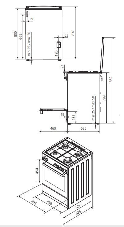 HERD STG598  - Weiß, Basics, Metall (49,4/135,2/52,6cm) - Oranier