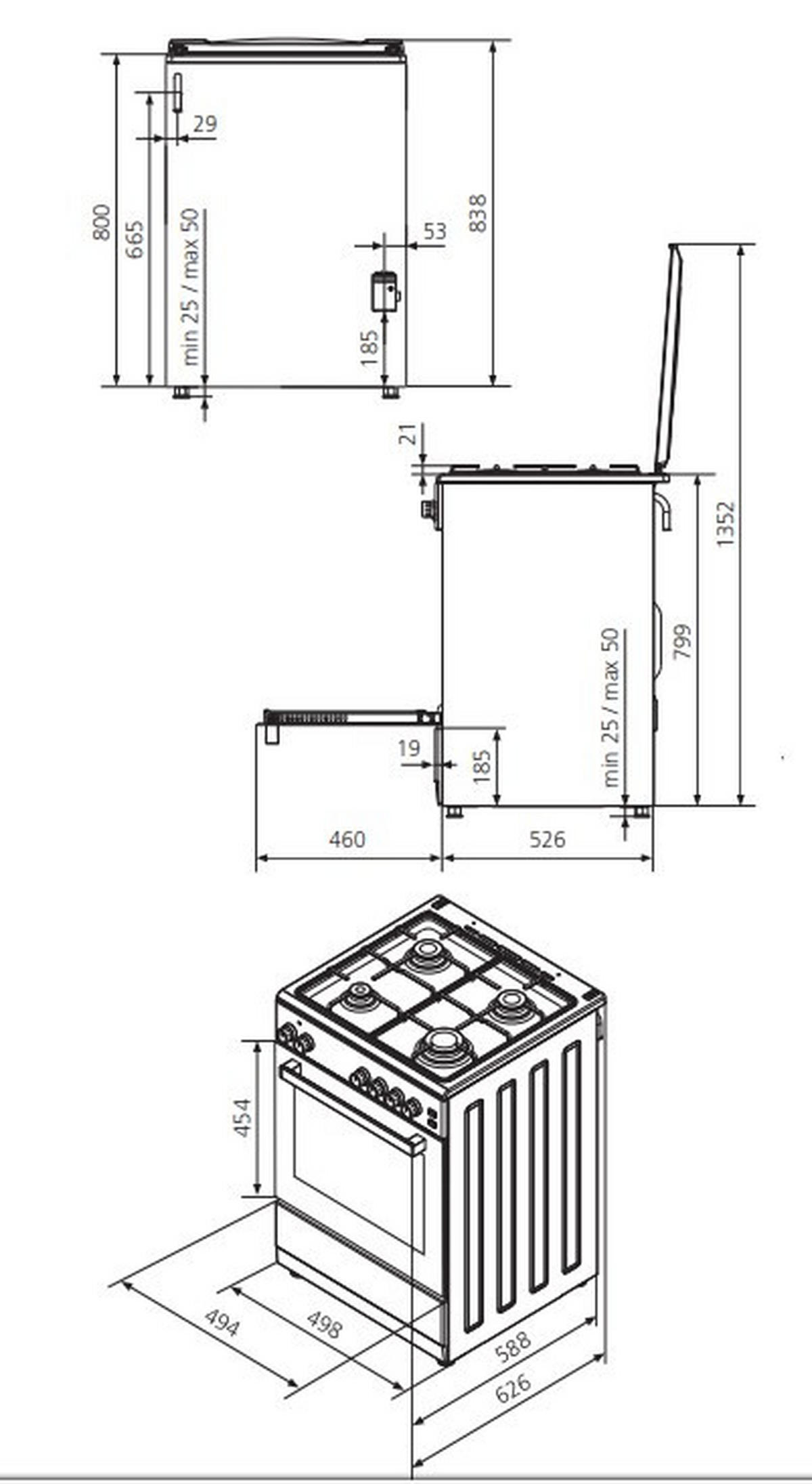 HERD STG598  - Weiß, Basics, Metall (49,4/135,2/52,6cm) - Oranier