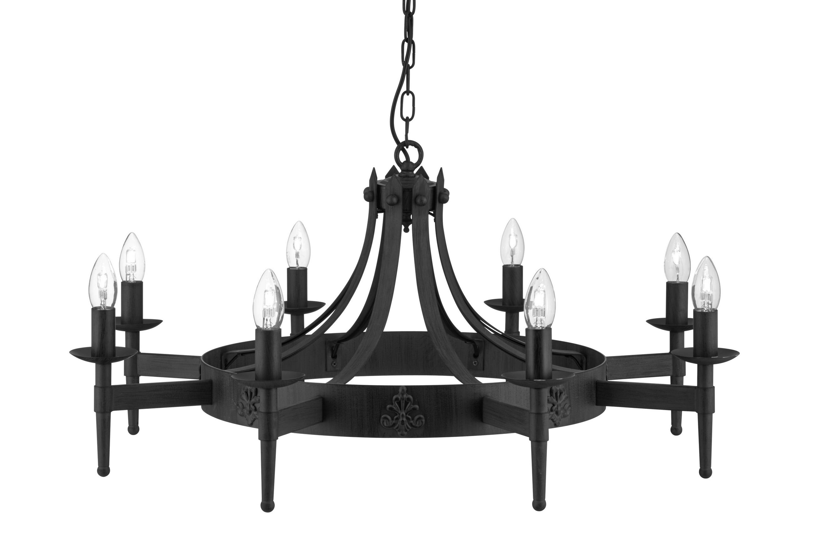 KRONLEUCHTER CARTWHEEL II 85/120 cm   - Schwarz, LIFESTYLE, Metall (85/120cm) - Searchlight