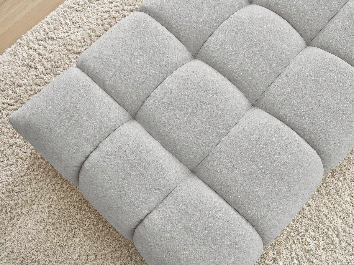 HOCKER EVEREST Struktur Hellgrau  - Hellgrau/Schwarz, MODERN, Kunststoff/Textil (166/100/40cm)