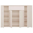 SCHUHSCHRANK  in 143,9/99,1/34,9 cm  - Sandfarben/Grau, MODERN, Holzwerkstoff/Kunststoff (143,9/99,1/34,9cm) - Carryhome