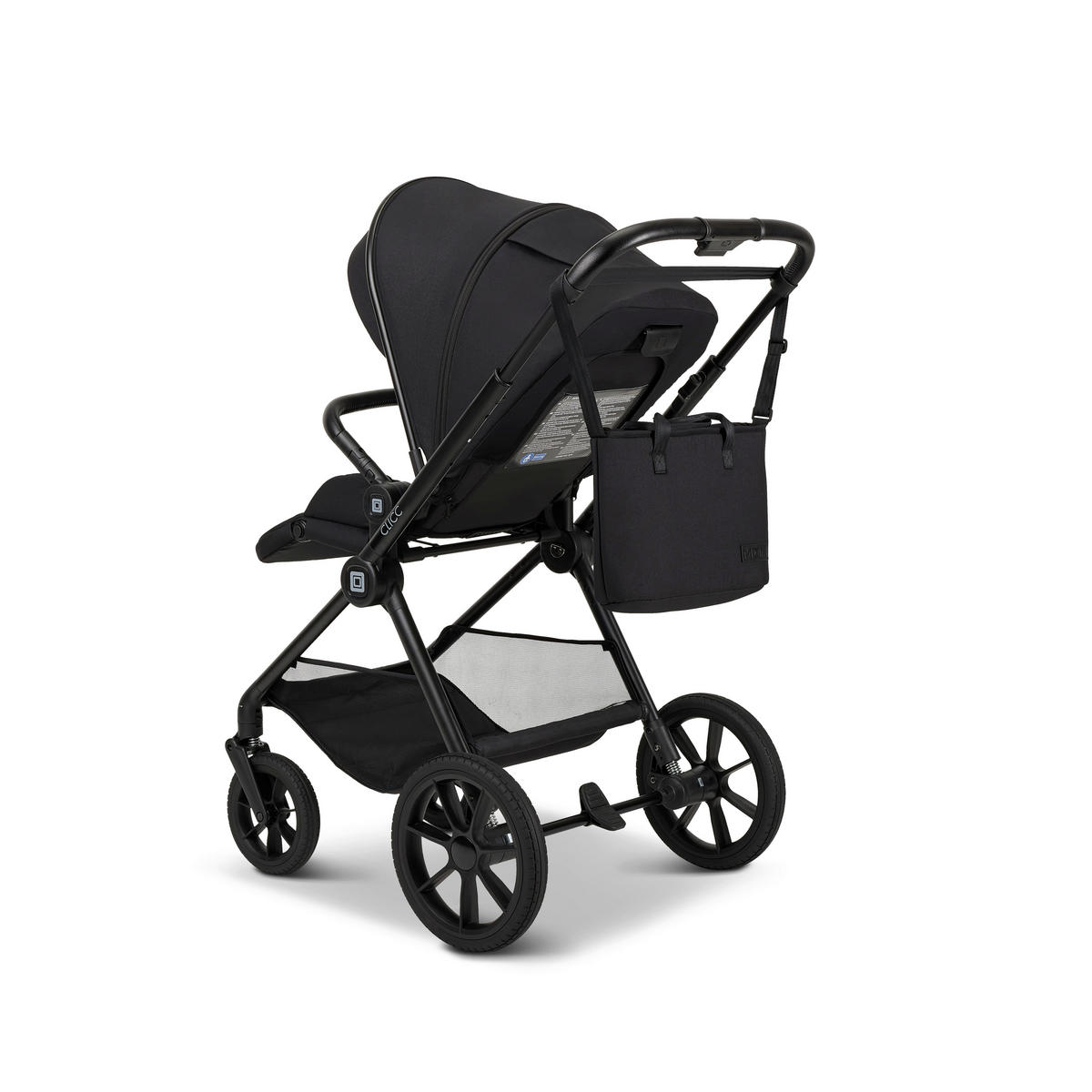 KINDERWAGENSET CLICC  - Schwarz, Basics, Textil/Metall (61/114/84cm) - Moon