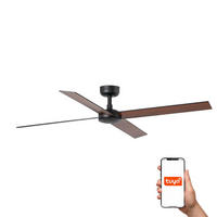 DECKENVENTILATOR - Schwarz, KONVENTIONELL, Holzwerkstoff/Metall (132/23.2cm)