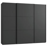 SCHWEBETÜRENSCHRANK 250/216/65 cm 3-türig Graphitfarben, Schwarz  - Schwarz/Graphitfarben, KONVENTIONELL, Holzwerkstoff/Metall (250/216/65cm) - Stylife