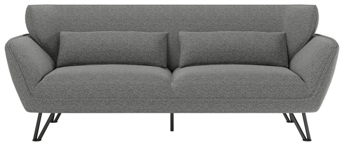 3-SITZER-SOFA  in Webstoff Anthrazit  - Anthrazit, MODERN, Textil/Metall (228/81/89cm) - MID.YOU
