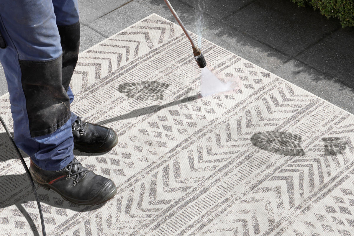 OUTDOORTEPPICH 120/170 cm Twin Supreme Creme, Grau  - Creme/Grau, Design, Kunststoff (120/170cm)