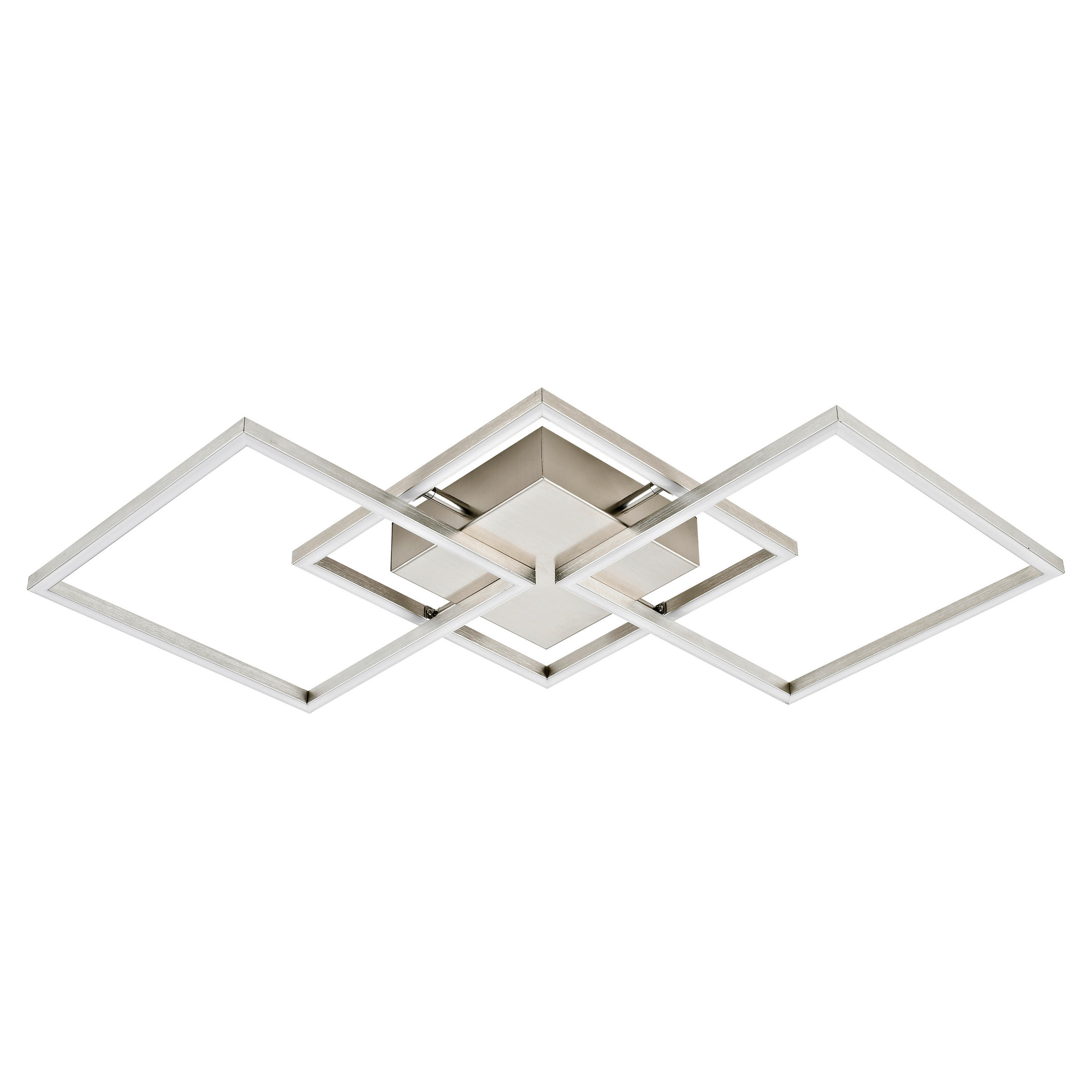 LED-DECKENLEUCHTE Giga 75,5/37/6 cm  - Nickelfarben, Trend, Kunststoff/Metall (75,5/37/6cm) - Novel