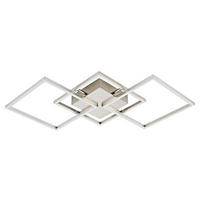 LED-DECKENLEUCHTE Giga 75,5/37/6 cm  - Nickelfarben, Trend, Kunststoff/Metall (75,5/37/6cm) - Novel
