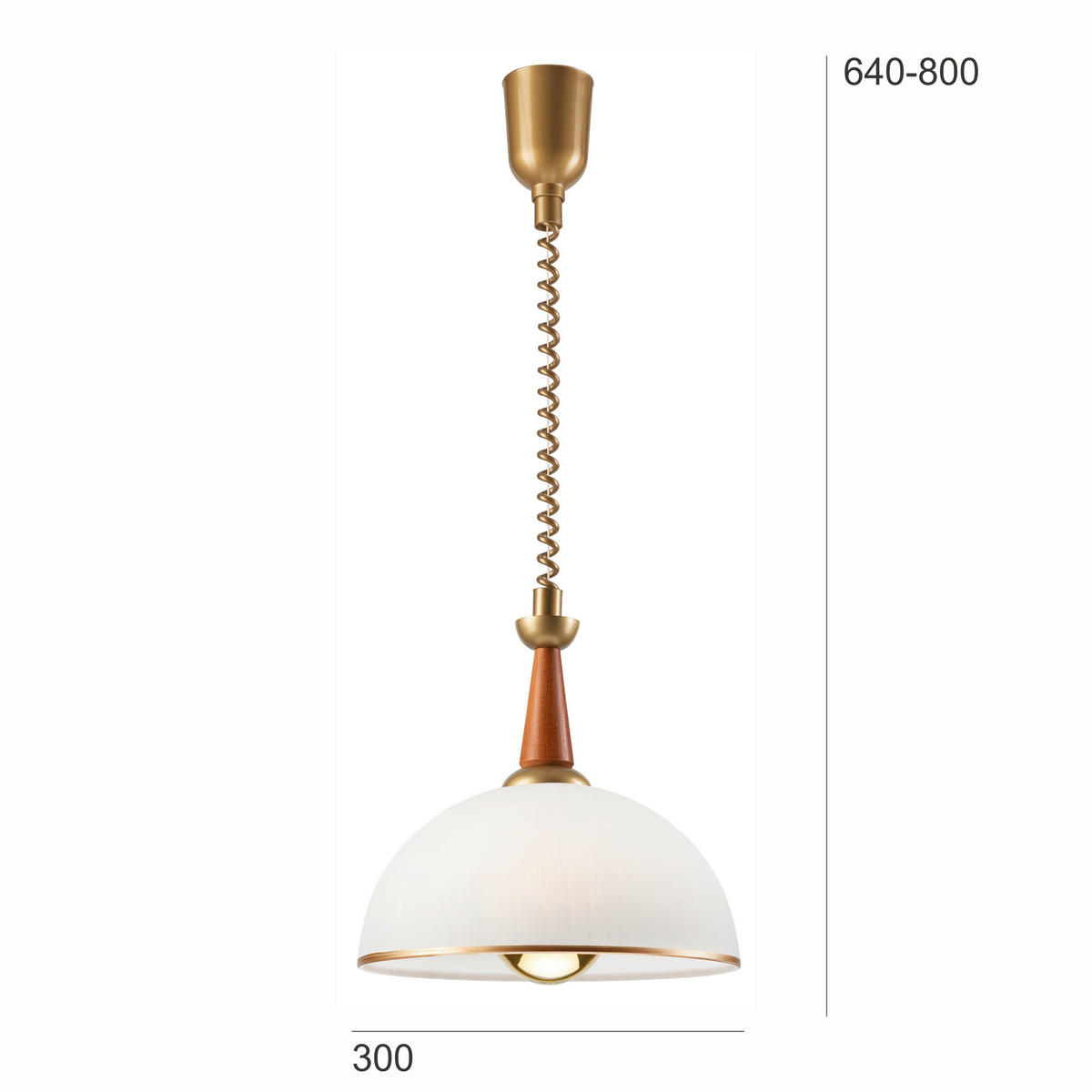 HÄNGELEUCHTE 64/30/64 cm  - Haselnussfarben, KONVENTIONELL, Glas/Holz (64/30/64cm)