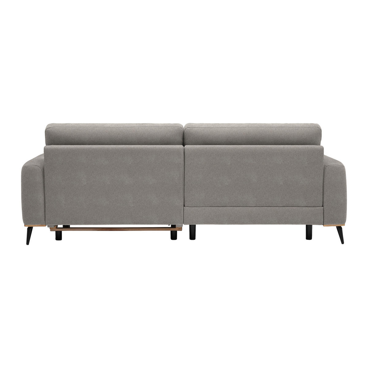 ECKSOFA in Lederlook, Mikrofaser Silberfarben  - Silberfarben/Schwarz, Konventionell, Holz/Textil (167/234cm) - MID.YOU
