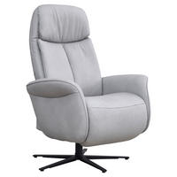 RELAXSESSEL Leder Hellgrau  - Anthrazit/Hellgrau, Konventionell, Leder/Metall (78/119/90cm) - Himolla Komfortklass