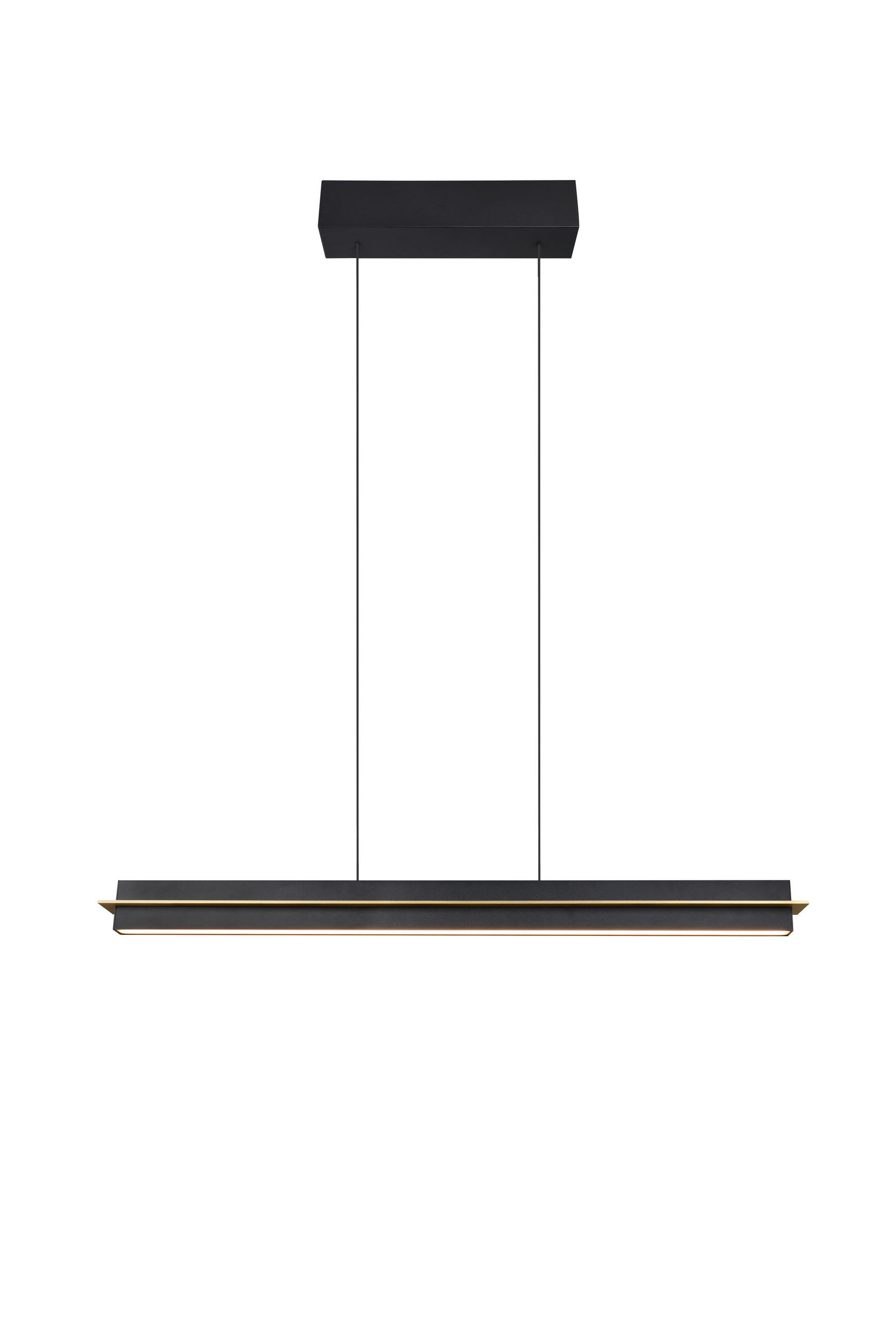 LED-HÄNGELEUCHTE Athina   - Goldfarben/Schwarz, Design, Kunststoff/Metall (95/75-150cm) - Novel