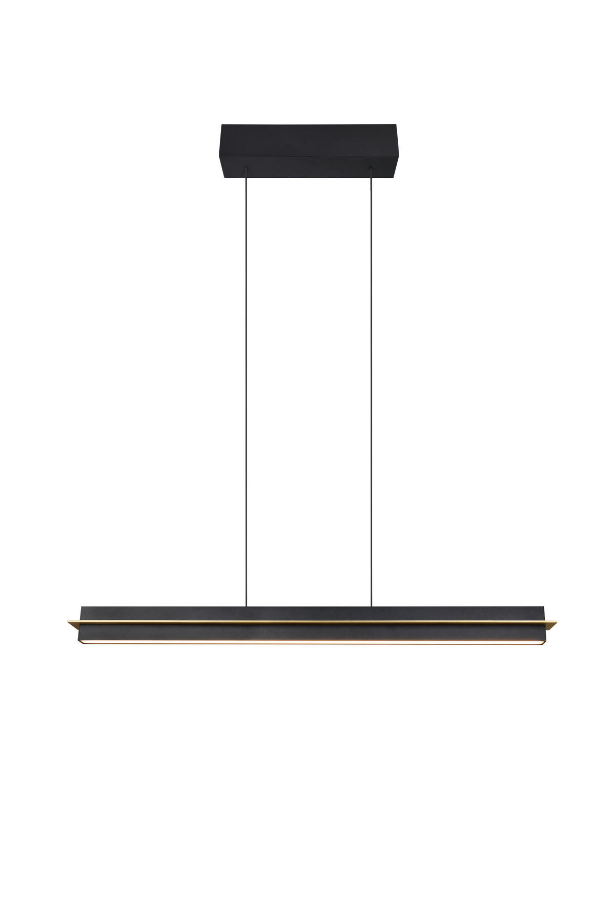 LED-HÄNGELEUCHTE Athina   - Goldfarben/Schwarz, Design, Kunststoff/Metall (95/75-150cm) - Novel
