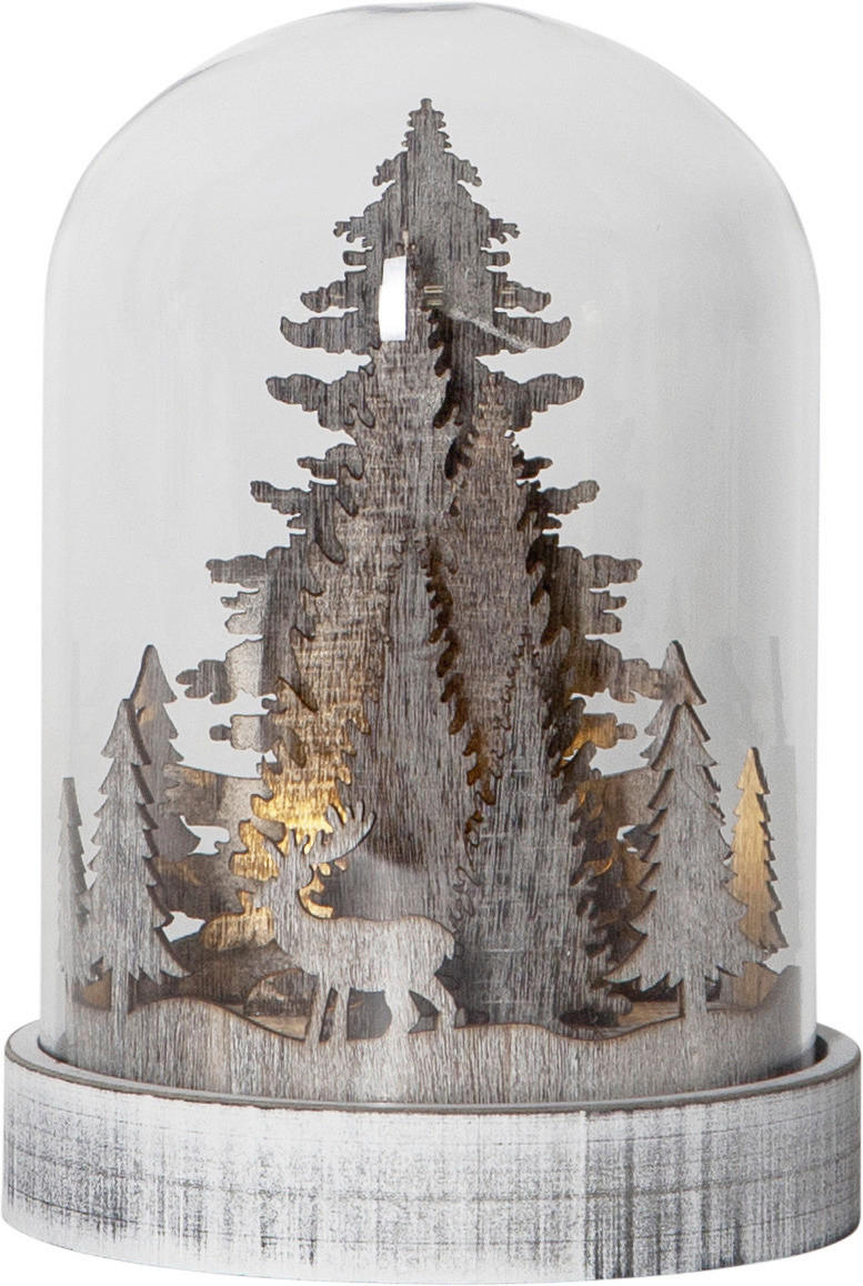 DEKOKUGEL - Klar/Braun, Basics, Glas/Holz (12,5/17,5cm) - Eglo