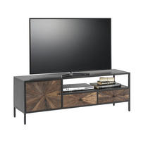 TV-SZEKRÉNY 145/50/40 cm  - barna/fekete, Trend, fém/fa (145/50/40cm) - Landscape