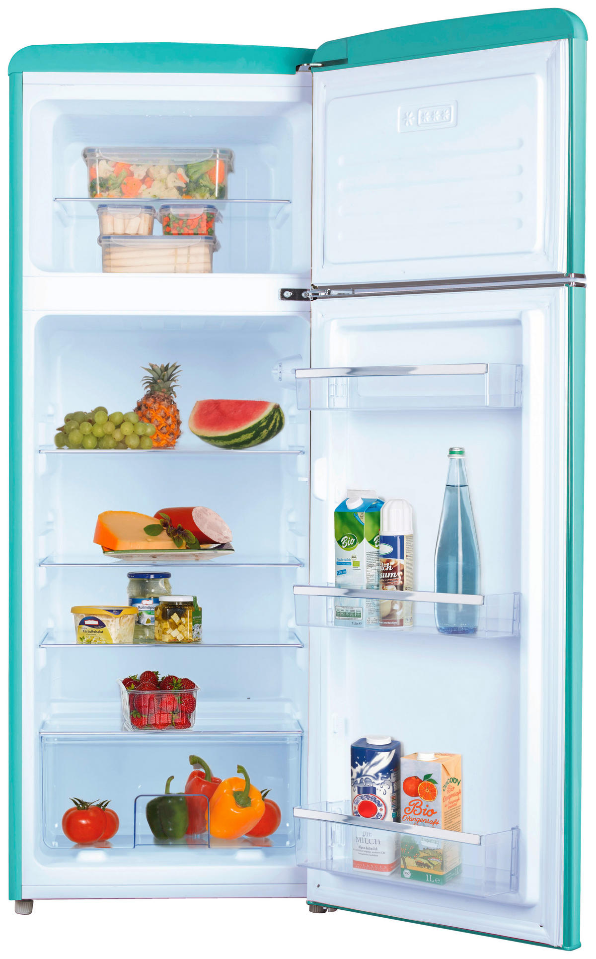 KÜHL-GEFRIER-KOMBINATION KGC15632T  - Hellblau, Basics, Metall (55/144/61,5cm) - Amica