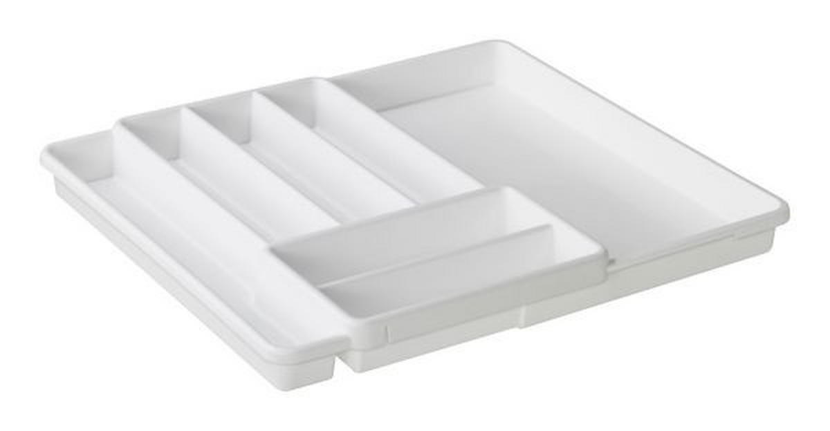BESTECKEINSATZ - Weiß, Basics, Kunststoff (39,7/5,1/34,1cm) - Rotho