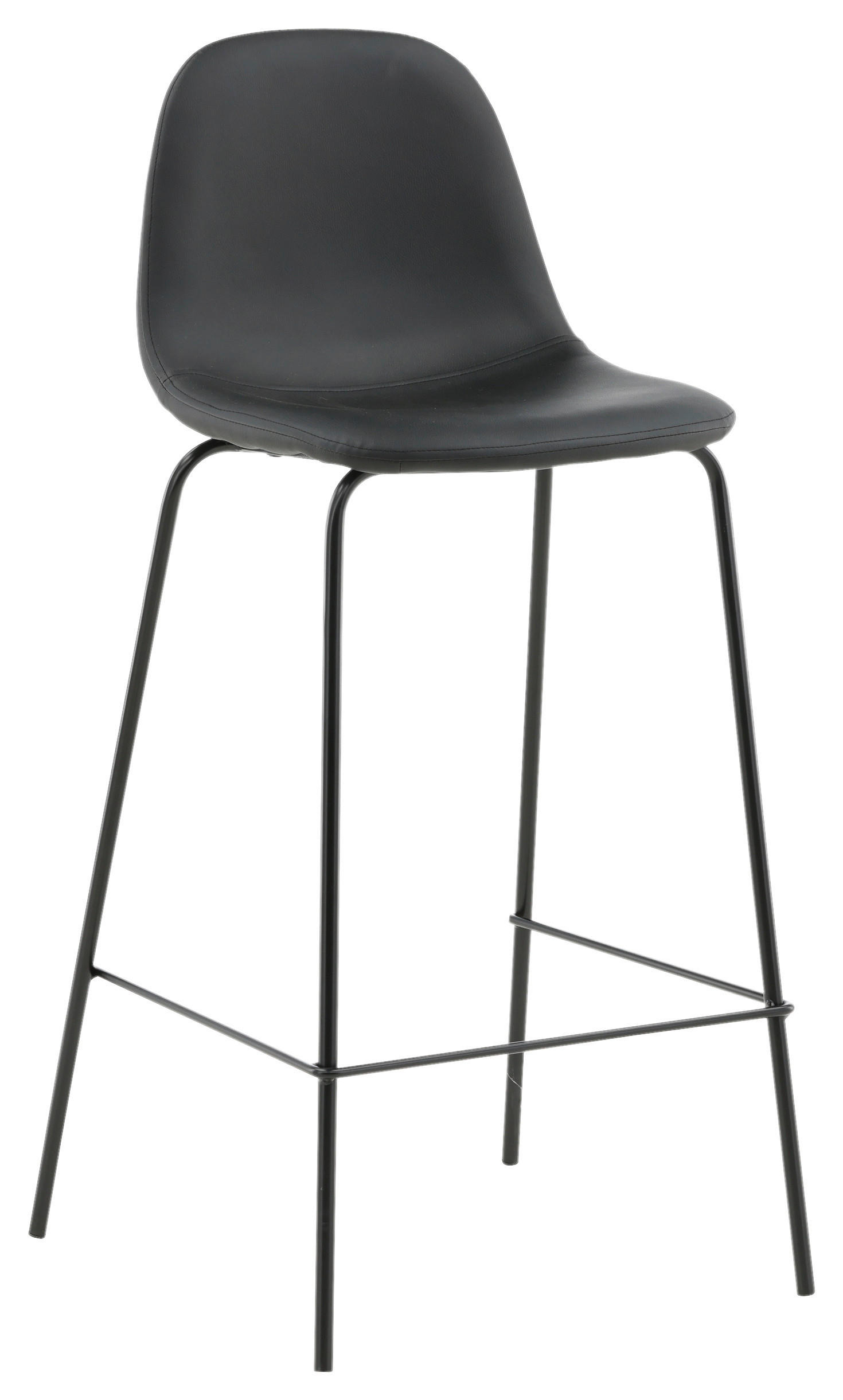 BARHOCKER-SET in Schwarz  - Schwarz, Design, Kunststoff/Textil (41,5/105/43cm) - Livetastic