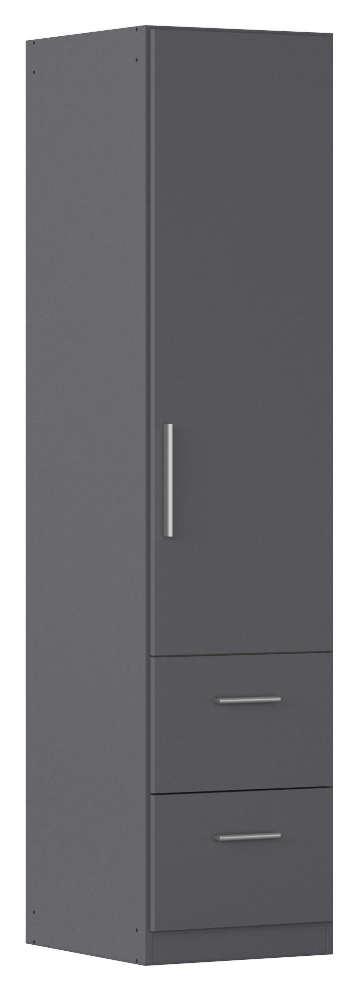 DREHTÜRENSCHRANK 47/197/54 cm,  in Grau, 1-türig  - Alufarben/Grau, KONVENTIONELL, Holzwerkstoff/Kunststoff (47/197/54cm) - home24