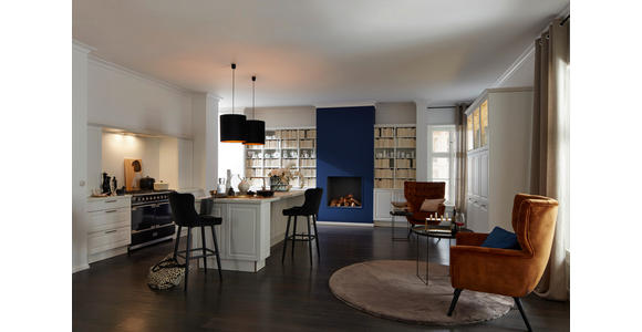 EINBAUKÜCHE - Nussbaumfarben/Weiß, Design, Holzwerkstoff - Dieter Knoll