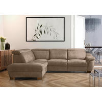 ECKSOFA TREND in Mikrofaser Braun Bettkasten, Relaxfunktion, Kopfteilverstellung  238/276 cm  - Wengefarben/Braun, Design, Holz/Textil (238/276cm) - Livetastic