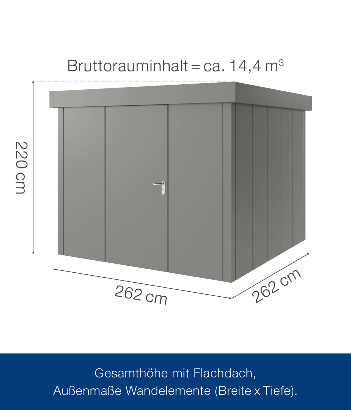 GERÄTEHAUS 229/220/277 cm  - Alufarben, Basics, Metall (229/220/277cm)