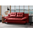 SCHLAFSOFA in Echtleder Rot  - Rot/Schwarz, Design, Leder/Metall (209/94/94cm) - Novel