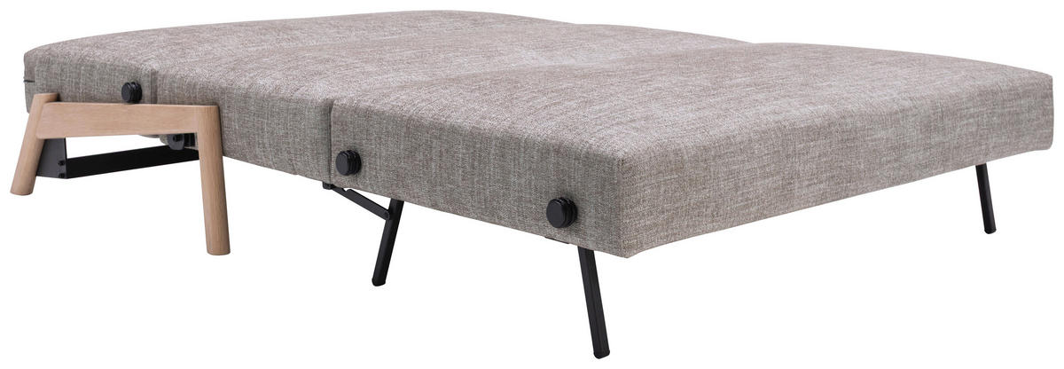 SCHLAFSOFA Flachgewebe Hellgrau  - Eichefarben/Hellgrau, Design, Holz/Textil (148/79/98cm) - Niels Andersson