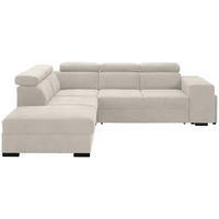 ECKSOFA Creme Webstoff  - Creme/Schwarz, KONVENTIONELL, Holz/Textil (244/283cm) - Carryhome