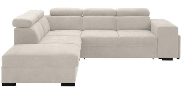 ECKSOFA  in Webstoff Creme  - Creme/Schwarz, KONVENTIONELL, Holz/Textil (244/283cm) - Carryhome