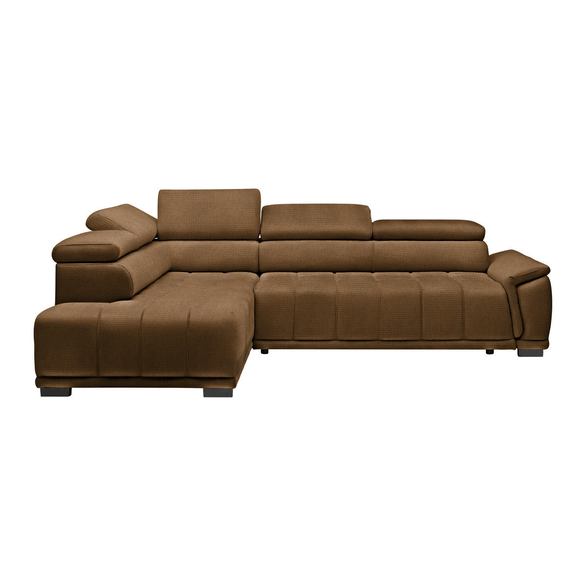 HÖRNSOFFA i chenille, vävt tyg rostfärgad  - svart/rostfärgad, Modern, textil/plast (106/283cm) - MID.YOU