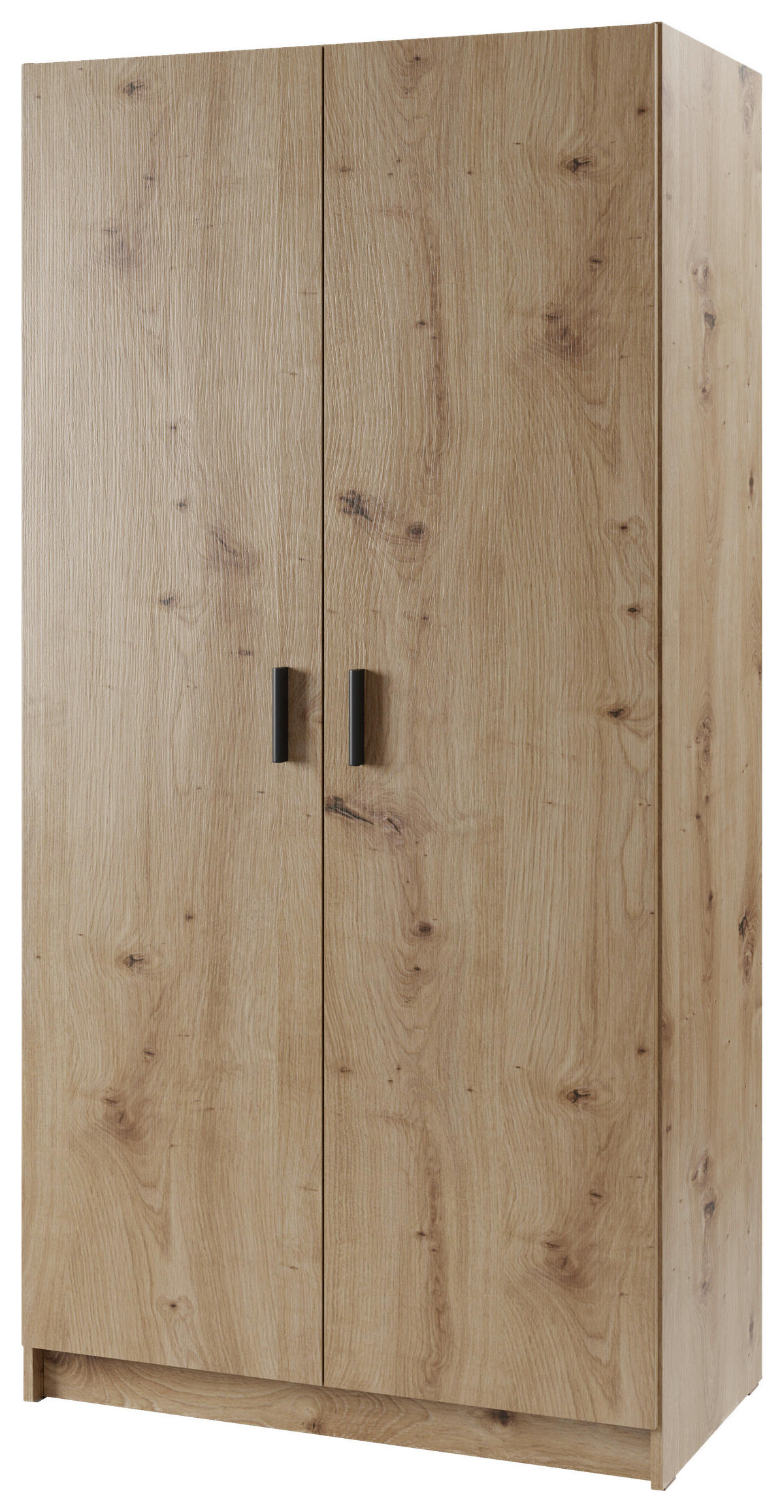 SKRIŇA S OTOČNÝMI DVERAMI, dub artisan, 94,4/190/52,1 cm - čierna/dub artisan, Konventionell, kompozitné drevo/plast (94,4/190/52,1cm) - Cantus