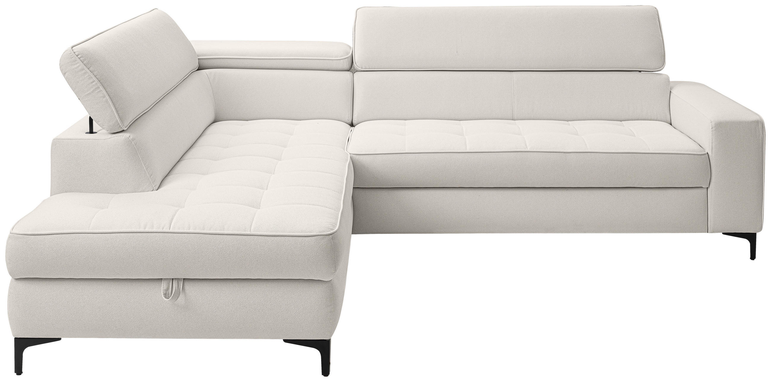 ECKSOFA  in Struktur Hellgrau  203/251 cm  - Hellgrau/Schwarz, Design, Textil/Metall (203/251cm) - MID.YOU