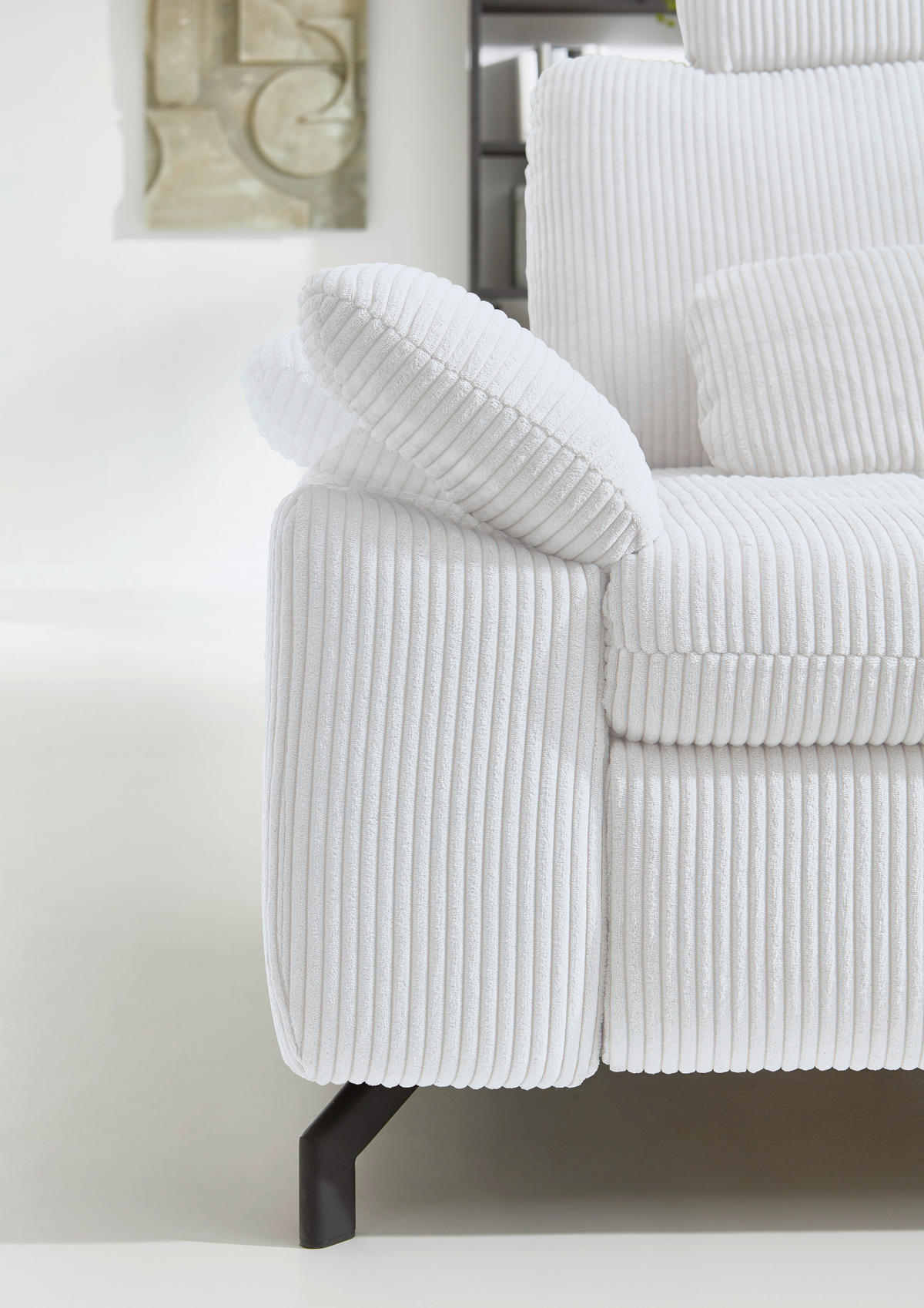 HÖRNSOFFA i manchester, velour ljusgrå  - ljusgrå/svart, Design, metall/textil (291/197cm) - Beldomo Style