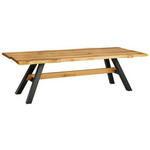 ESSTISCH in Holz 220/100/76 cm  - Eichefarben/Schwarz, Design, Holz/Metall (220/100/76cm) - Linea Natura