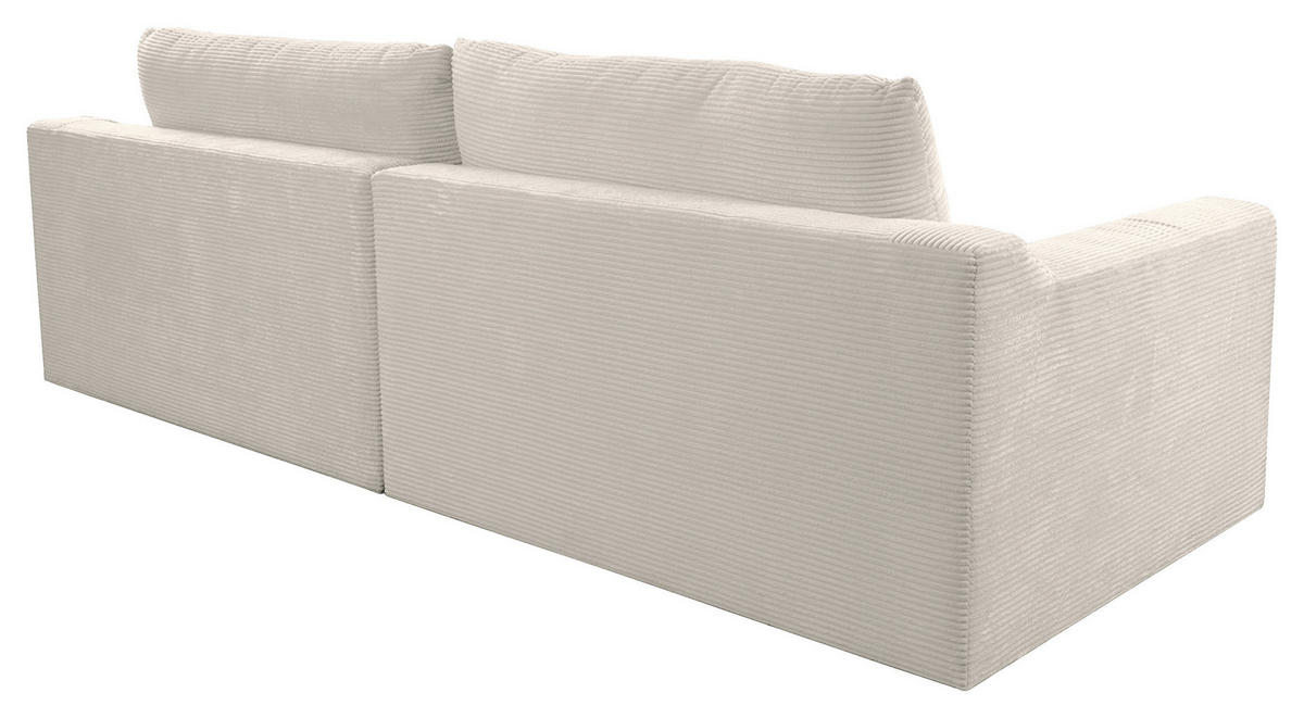 BIGSOFA in Cord Creme  - Creme/Schwarz, Design, Kunststoff/Textil (276/90/109cm) - Sit & More