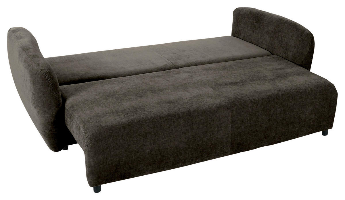 SCHLAFSOFA in Flachgewebe Dunkelgrau  - Dunkelgrau/Schwarz, KONVENTIONELL, Kunststoff/Textil (250/74/108cm) - Carryhome