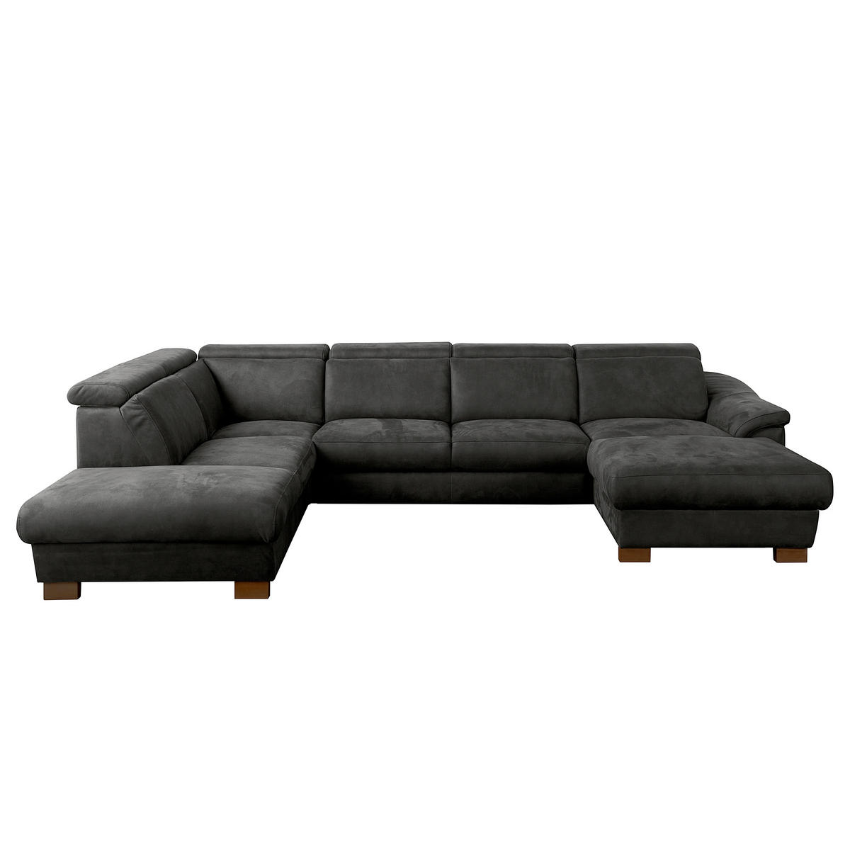 WOHNLANDSCHAFT TREND in Mikrofaser Anthrazit  - Wengefarben/Anthrazit, Design, Holz/Textil (273/347/238cm) - Livetastic