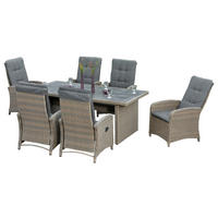 GARTENSET Aluminium  - Grau, MODERN, Kunststoff/Textil - Gardenson