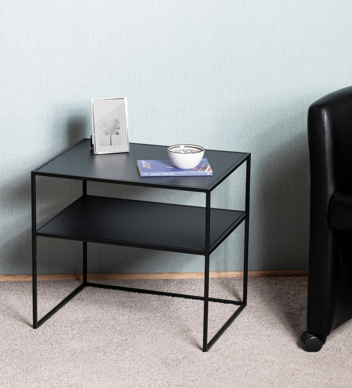 BEISTELLTISCH in Metall 50/40/45 cm  - Schwarz, Trend, Metall (50/40/45cm)