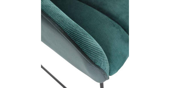 ARMLEHNSTUHL in Samt, Flachgewebe - Schwarz/Grün, Design, Textil/Metall (59/85/59cm) - Novel
