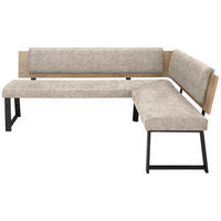 ECKBANK 200/160 cm  in Naturfarben  - Schwarz/Naturfarben, MODERN, Holzwerkstoff/Textil (200/160cm) - Venda