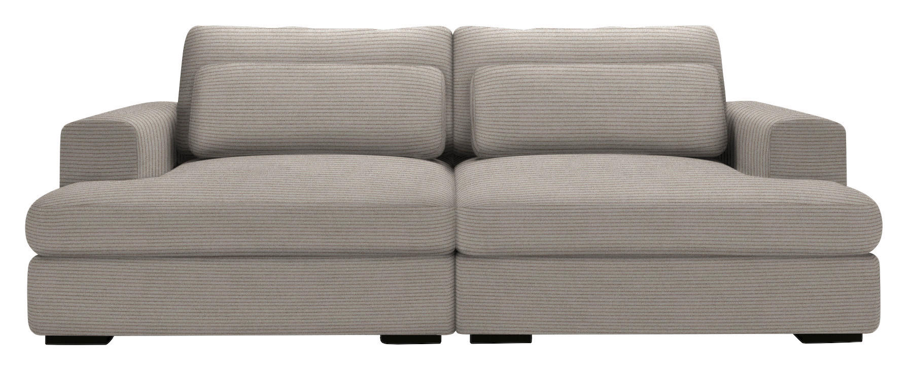 BIGSOFA in Cord Taupe  - Taupe/Schwarz, Design, Textil (223/80/158cm) - Lomoco