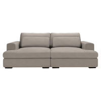 BIGSOFA in Cord Taupe  - Taupe/Schwarz, Design, Textil (223/80/158cm) - Lomoco