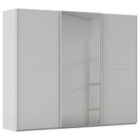 SCHWEBETÜRENSCHRANK 301/223/68 cm,  in Grau, 3 Tür(en)  - Grau, KONVENTIONELL, Glas/Holzwerkstoff (301/223/68cm) - Novel