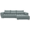 ECKSOFA in Webstoff Türkis  304/218 cm  - Türkis/Silberfarben, MODERN, Kunststoff/Textil (304/218cm) - Carryhome