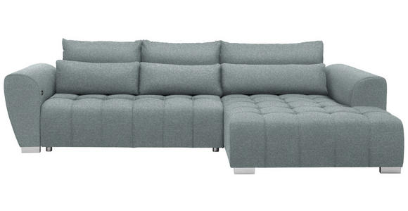ECKSOFA in Webstoff Türkis  304/218 cm  - Türkis/Silberfarben, MODERN, Kunststoff/Textil (304/218cm) - Carryhome