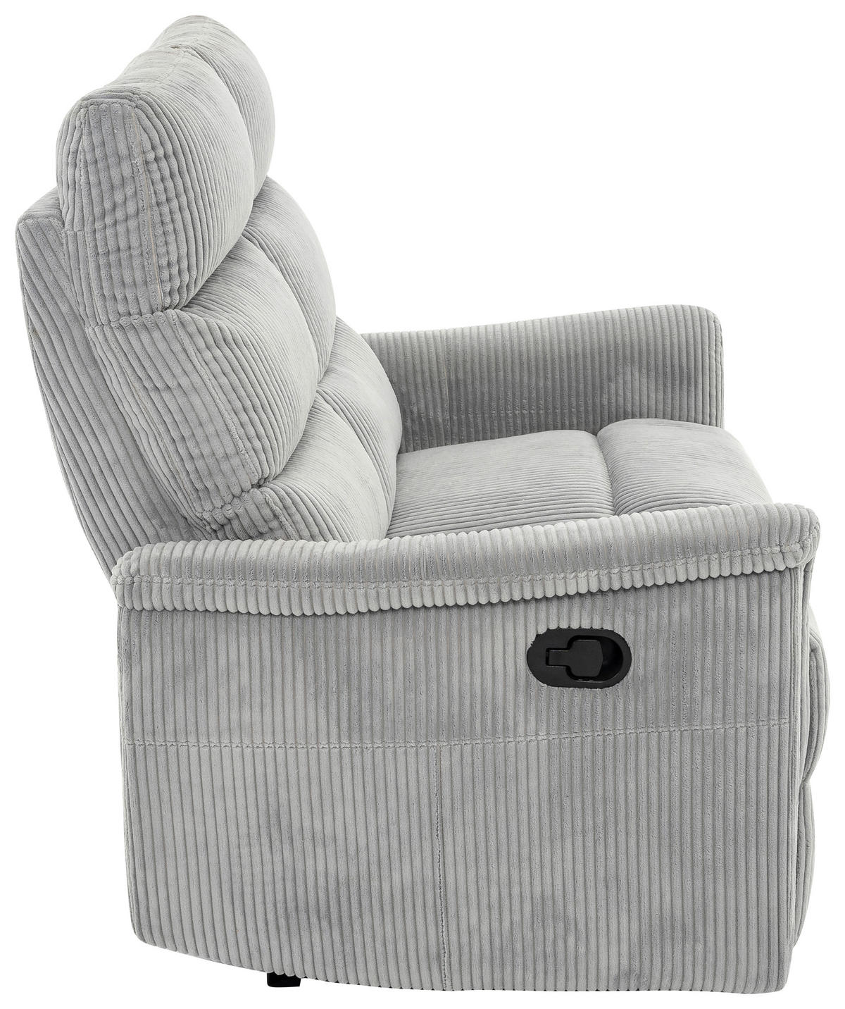 2-SITZER-SOFA in Cord Hellgrau  - Hellgrau/Schwarz, Design, Kunststoff/Textil (131/108/89cm) - Livetastic